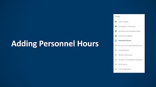 Adding Personnel Hours (as needed)