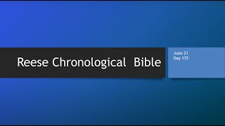 Day 172 or June 21st - Dramatized Chronological Daily Bible Reading