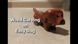 How to Wood Carve - "Easy Small Dog" - Time Lapse Demo - No Talking