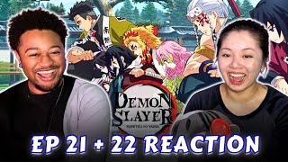 FINALLY MEETING THE HASHIRA! | Girlfriend Reacts To *Demon Slayer* Ep 21 & 22 REACTION