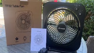 AMACOOL Table Fan, 12 inch Box Fan with 3 Adjustable Speeds & 8HRS Timer Review