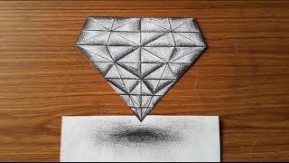 How to Draw 3D Diamond - drawing sheet