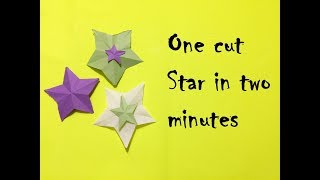 One cut Star in Two minutes