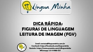 LÍNGUA MINHA - DICA RÁPIDA: Figuras de linguagem!!!!