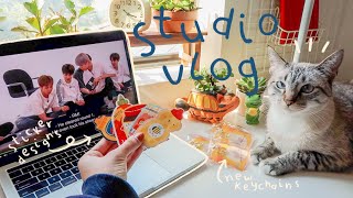 art studio vlog 008: taking a break, making fruit sandwiches & shop update ideas🥫