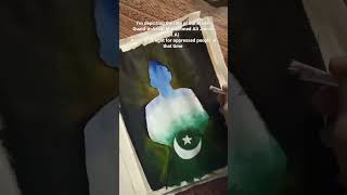 Pakistan independence day painting 🇵🇰#pakistanindependanceday  #urducalligraphy #shorts