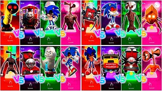 Cursed Thomas 🆚Choo choo Charles🆚Sonic exe🆚Siren Head Tiles Hop Edm Rush