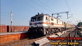 Devastating 130 KMPH !!! Speed Upgraded 12989 Dadar Ajmer SF Rattles Kelve Road