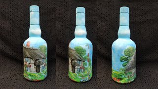 Beautiful Bottle Art | Bottle Decor | YouTube Shorts #shortsvideo