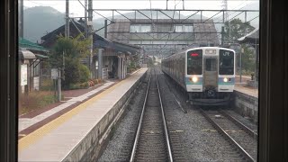 Japanese Train (+CAB VIEW) JR Shinonoi Line (篠ノ井線) Matsumoto 松本駅 - Kamuriki 冠着駅, Nagano Prefecture