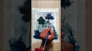 Forest🌳🖌️🎨 #watercolor #painting #landscapepainting