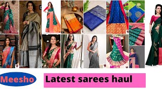 meesho// sarees haul // Kanjivaram sarees collection// code & Prices// cod& free shipping.