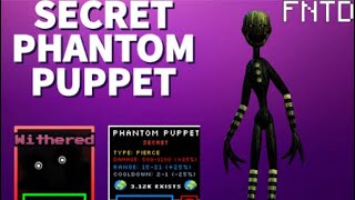 Showcasing The New Phantom Puppet Unit In Five Nights TD (Roblox)