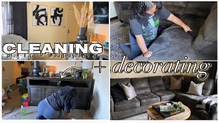 CLEAN WITH ME // LIVING ROOM DEEP CLEAN & DECORATE WITH ME // EXTREME CLEANING MOTIVATION