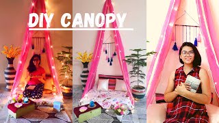 DIY Canopy| Fairy Light Canopy|Easiest Way to make a Canopy| How to make a Canopy| Room Decor|