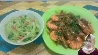 MENU HARIAN PART 2 ,,,UDANG GORENG SAOS MENTEGA,,TUMIS LABU SIAM