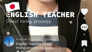 English Teacher in JAPAN direct hiring process