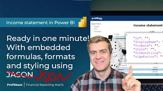 Income Statement - Ready in 1 minute with embedded formulas, formats and styling using JSON