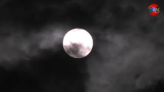 The Moon Running Fast Behind Clouds in Night !