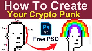 How To Make Your own NFT CryptoPunk   Photoshop Tutorial #dappcode