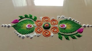 Easy & simple border rangoli designs/Simple Rangoli Design For Daily/Latest Festival Muggulu/Rangoli