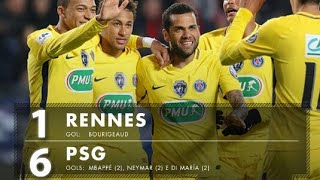 Gols:Rennes 1x6 PSG (HD) campeonato francês 17/18!