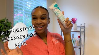 CeraVe Acne Foaming Cream Cleanser with 4% Benzoyl Peroxide| Review + Demo