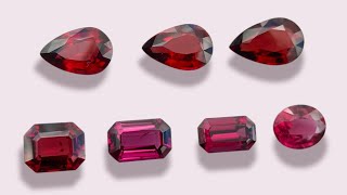 Natural Pink & Red Garnet Faceted Gemstones Collection with Purplish Rhodolites