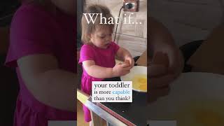 TODDLERS ARE CAPABLE #montessori #consciousparenting #momlife #montessoritoddler #cookingwithkids