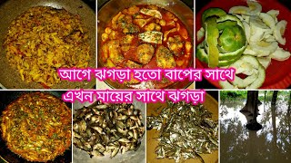 একসাথে অনেকগুলো মজার রান্না কচুর মুখি দিয়ে পাঙ্গাস মাছের ঝোল ও সাতকরা খোসা দিয়ে মলা মাছ Home villa