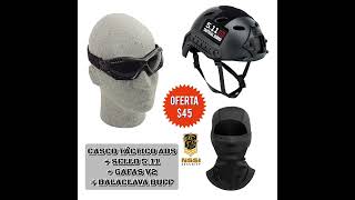 COMBO $45 💥CASCO +GAFAS + buff Ninja #ecuador #policia #seguridad #camping #quito #oriente #guayas