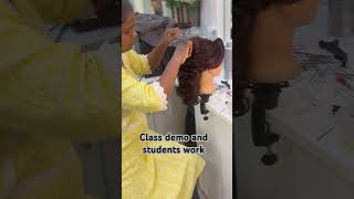 Classroom demo on twist and pull. #bridalhairstyle #bridalhairstyles #learnhairstyles #best #viral