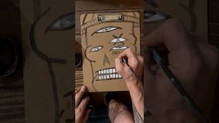 Daily Faces Challenge: Day 246/365 - Acrylic Painting on Clipboard | Art Process Timelapse #shorts