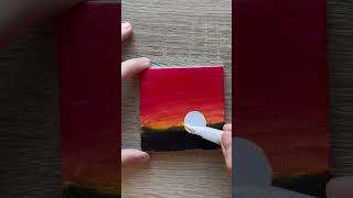 Red sky sunset Acrylic painting #shorts #simpledrawing #ddart