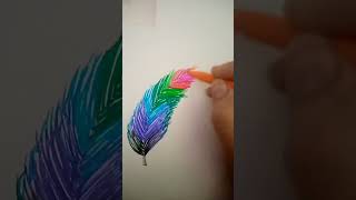 colourful feather painting 🎨 #viral #youtubeshorts #drawing #painting #shorts