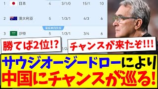 【中国の反応】サウジオーストラリアがドロー！現時点のグループCの順位表を見た、中国サッカーファンの反応がこちらですwww