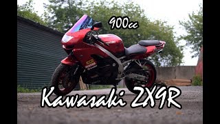 Kawasaki ZX9R Ninja. Обзор и запуск.  Review and testride.