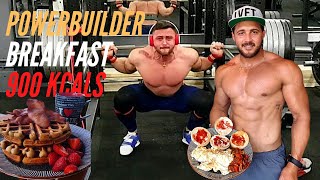 Powerbuilder Breakfast 900 Calories | Squats and Bench Press at home | What is a powerbuilder?