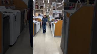 early morning appliance shopping in denim