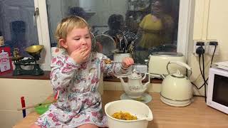 Annie making cornflake cakes