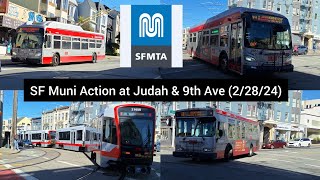 SF Muni Metro & Bus Action at Judah & 9th Ave (Wednesday 2/28/24)