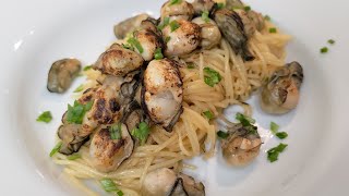 CAPELLINI WITH SMOKED OYSTERS