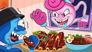 The DARKNESS Returns of Monster Mommy Mukbang Cartoon Animation Black Bean Noodles Giant B part