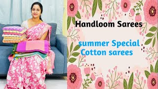 | Handloom cotton | summer collection | sarees to order WhatsApp 6301119663