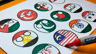 Palestine 🇵🇸 flag drawing/Arab countries balls drawing/easy flag drawing tutorial