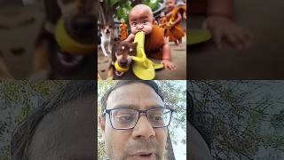 little Monk so Cute प्यारा सा साधु 🙏😍#shorts#short#shortsfeed#cute#monk#1million #ytshorts#trending