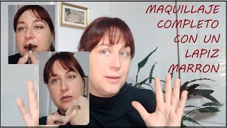 MAQUILLAJE COMPLETO CON UN LAPIZ MARRON