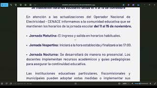 HORARIO DE CLASES DEL 11 AL 15 DE NOVIEMBRE DE 2024 - MINEDUC