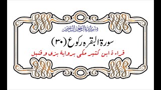 Surah Baqrah || Ruku 30 || قراءت ابن کثیر مکی #virel #quran #quranrecitation #qirat #tilawat