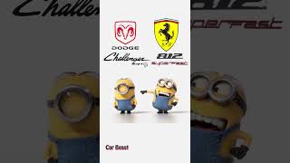 Dodge Challenger SRT Hellcat vs Ferrari 812 Superfast minions style#tiktok #car #money #status #fyp